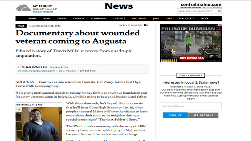 Documentary about wounded veteran coming to Augusta